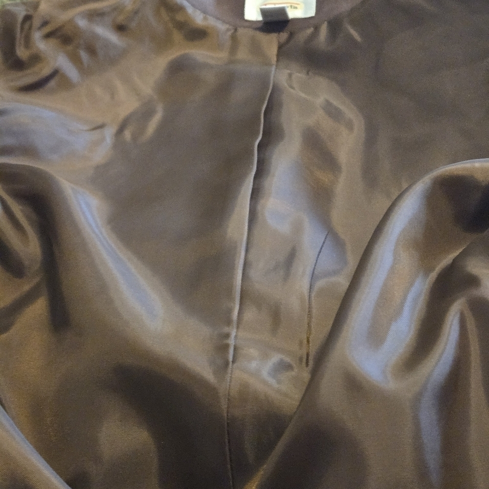 Talbots Trench Coat Jacket Overcoat Brown Belt Retro Detective‎ Stretch Women 6 - Picture 9 of 16